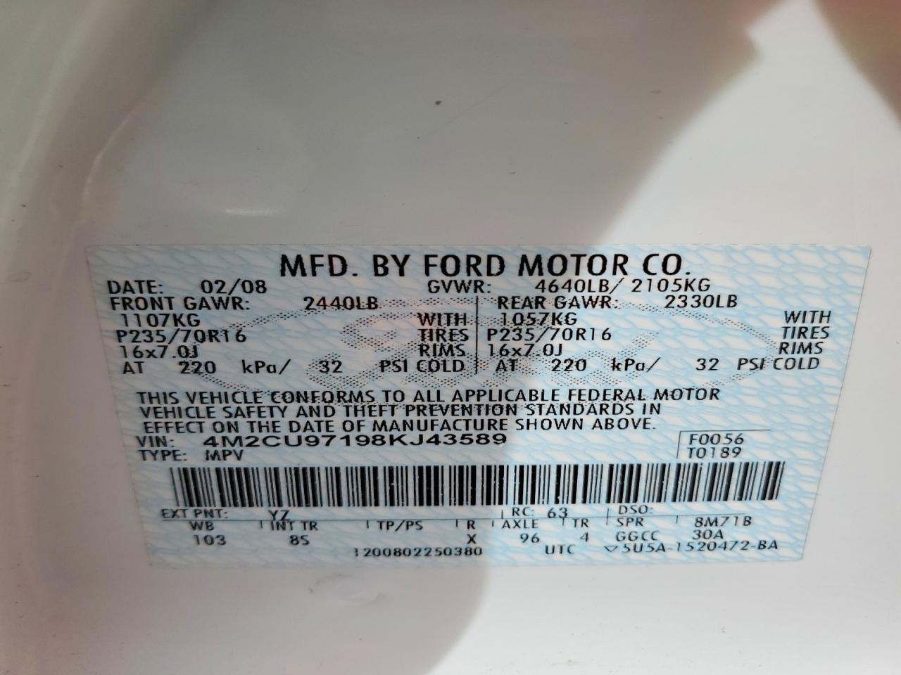 2008 Mercury Mariner Premier