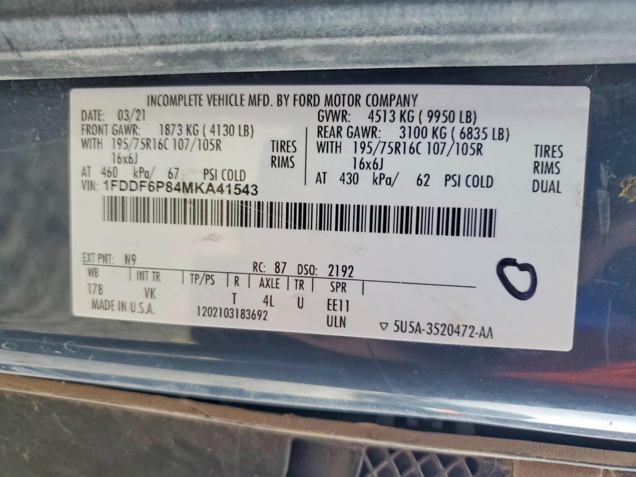 2021 Ford Transit Delivery Truck