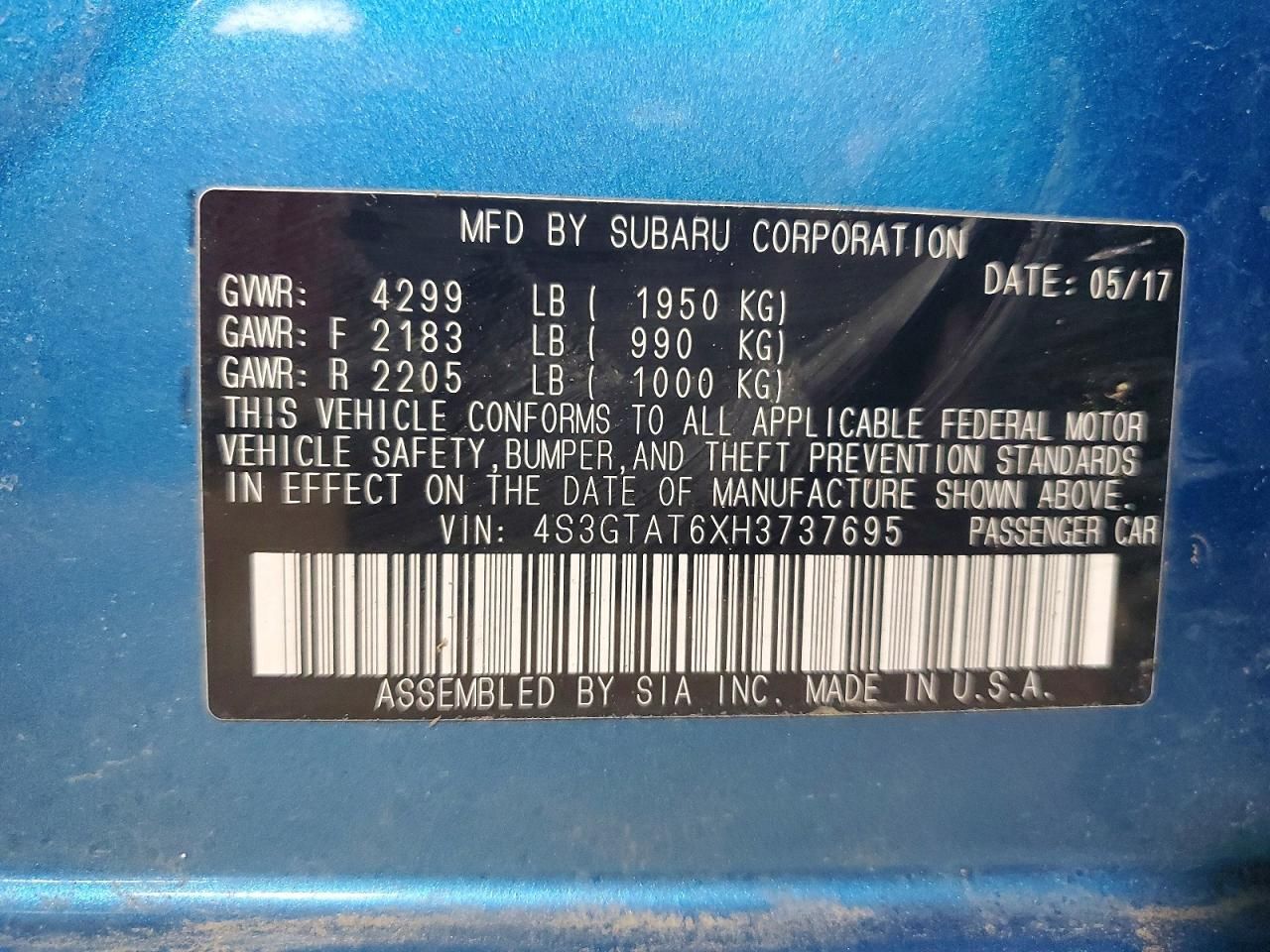 2017 Subaru Impreza Limited