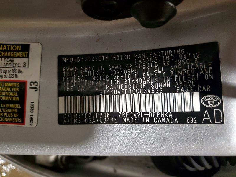 2012 Toyota Corolla Base