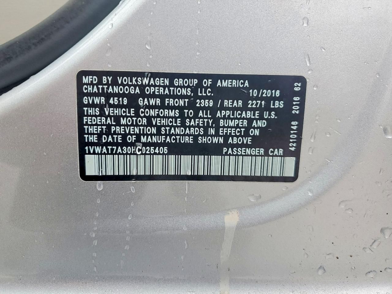 2017 Volkswagen Passat s