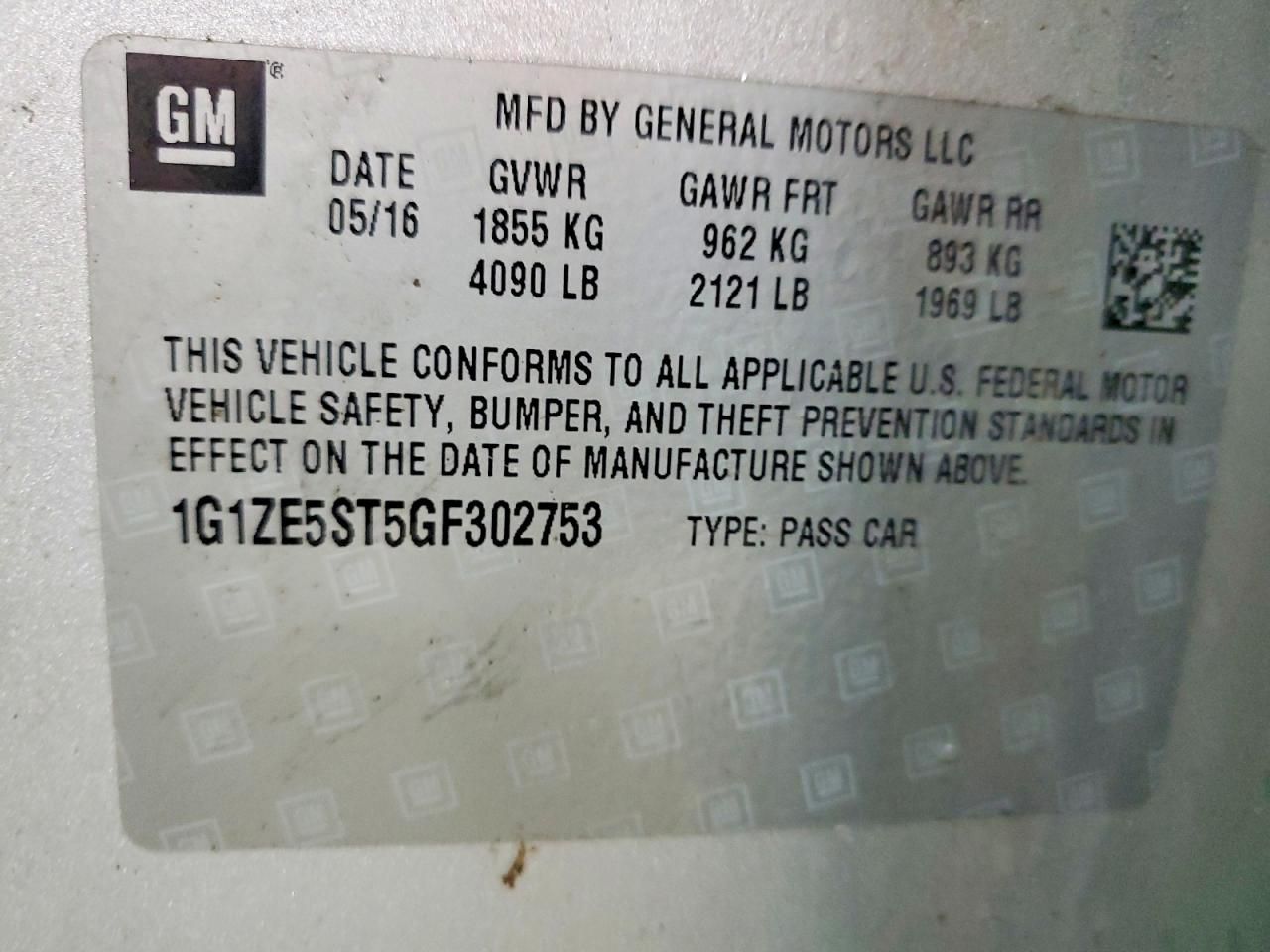 2016 Chevrolet Malibu lt