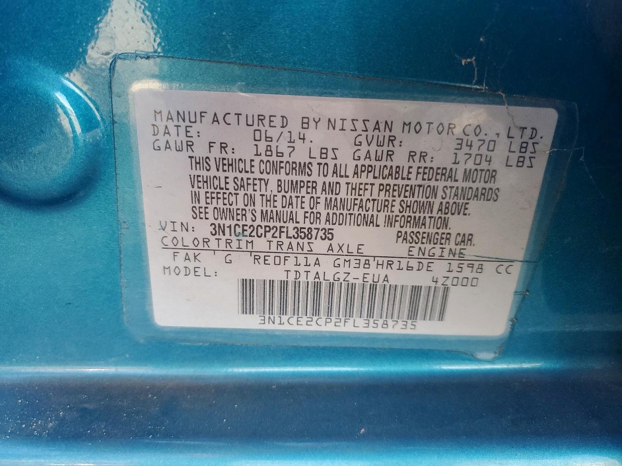 2015 Nissan Versa Note sr