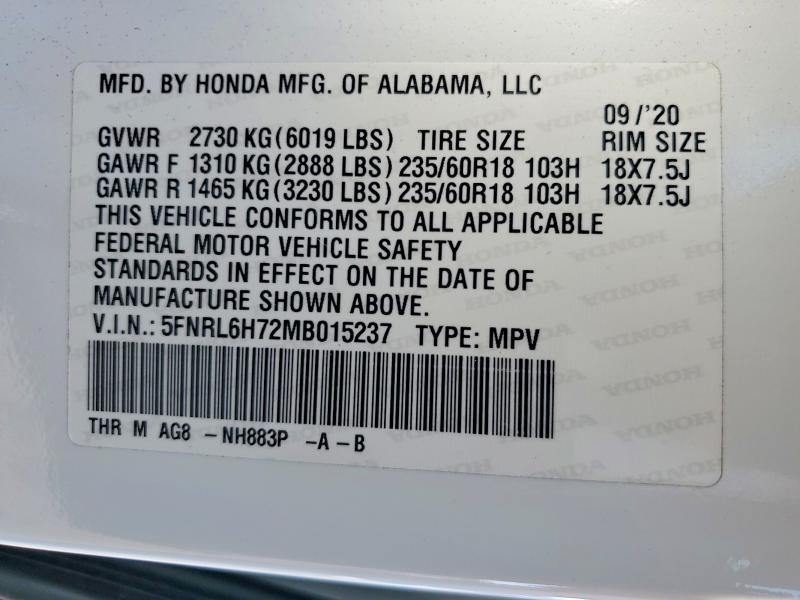 2021 Honda Odyssey exl
