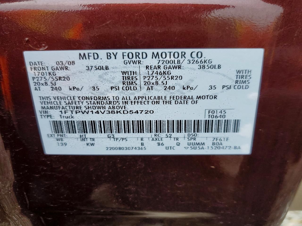 2008 Ford F150 Supercrew