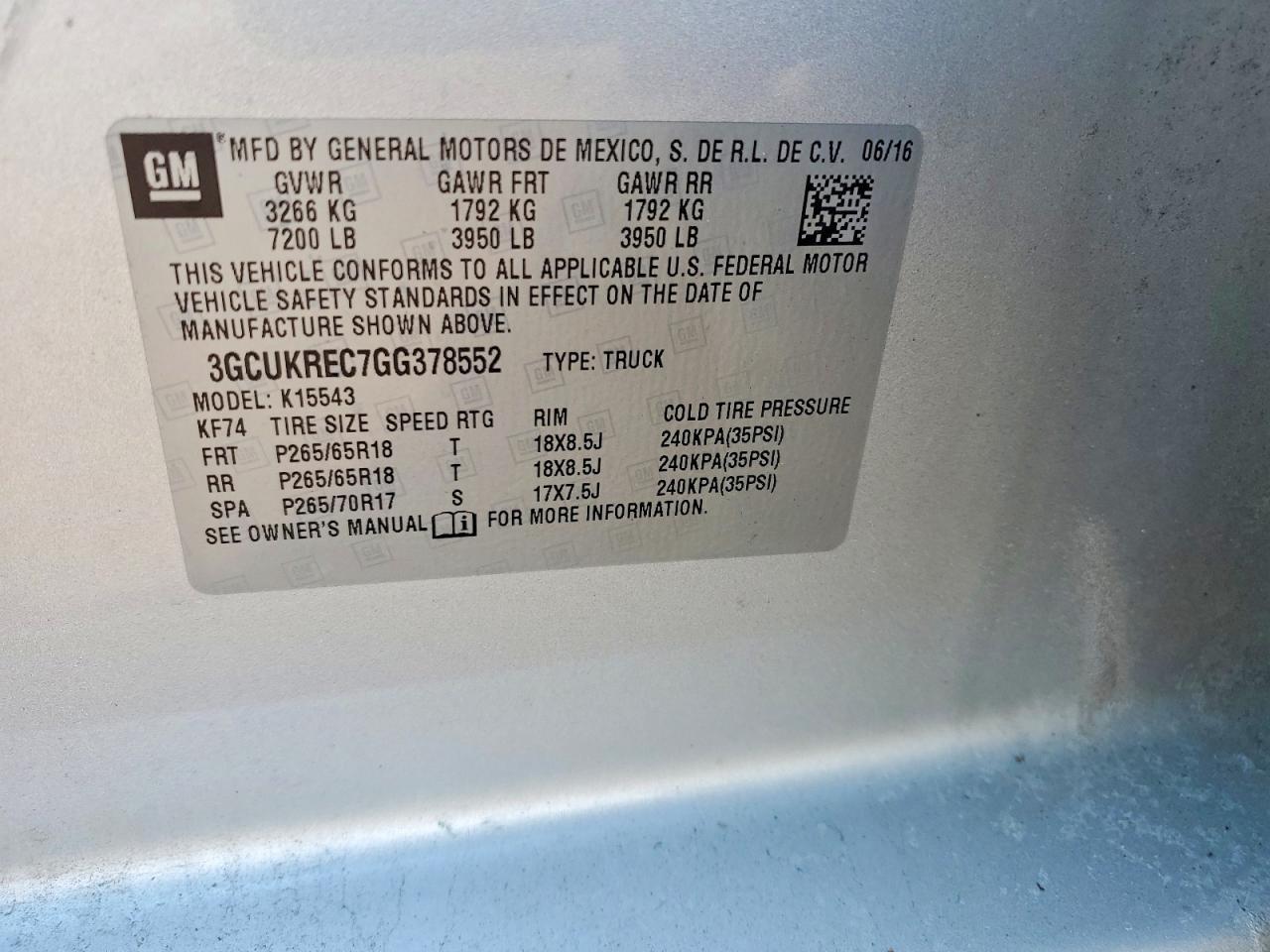 2016 Chevrolet Silverado K1500 lt