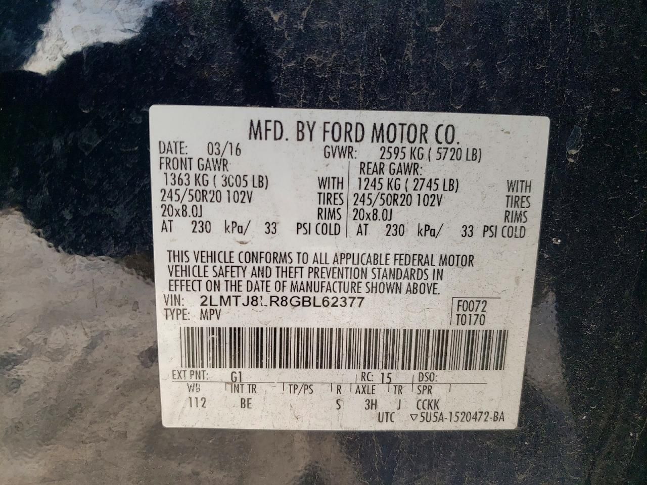 2016 Lincoln Mkx Reserve