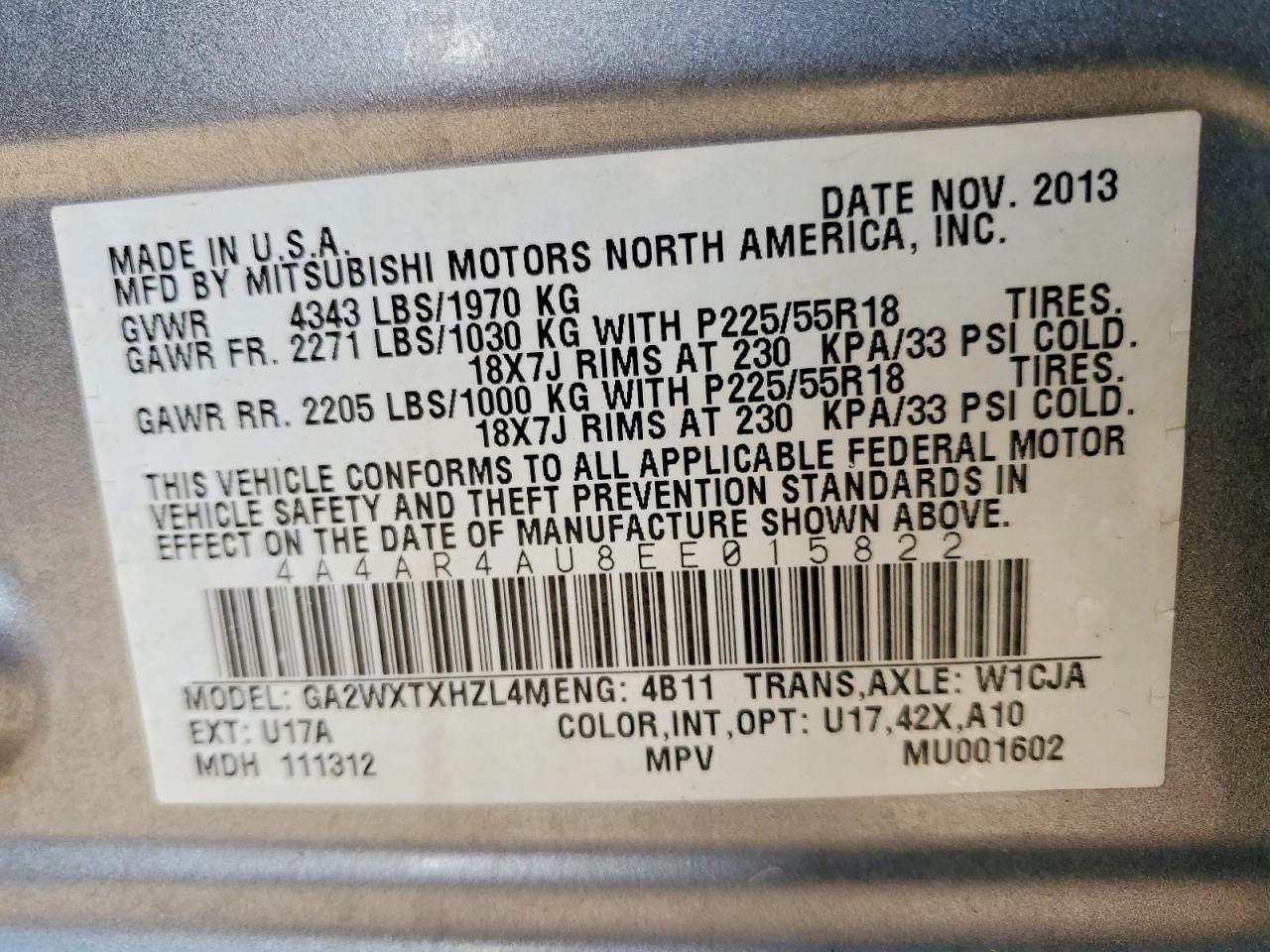 2014 Mitsubishi Outlander se