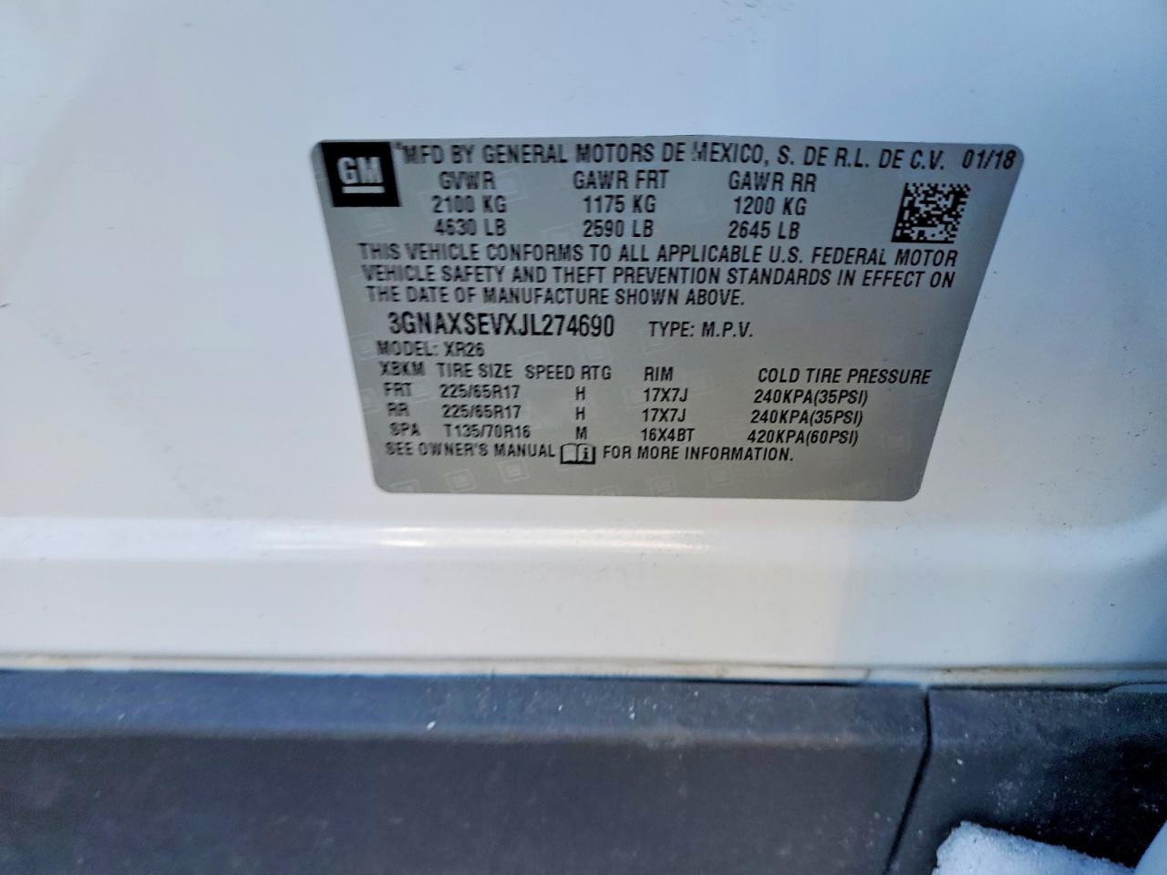2018 Chevrolet Equinox lt