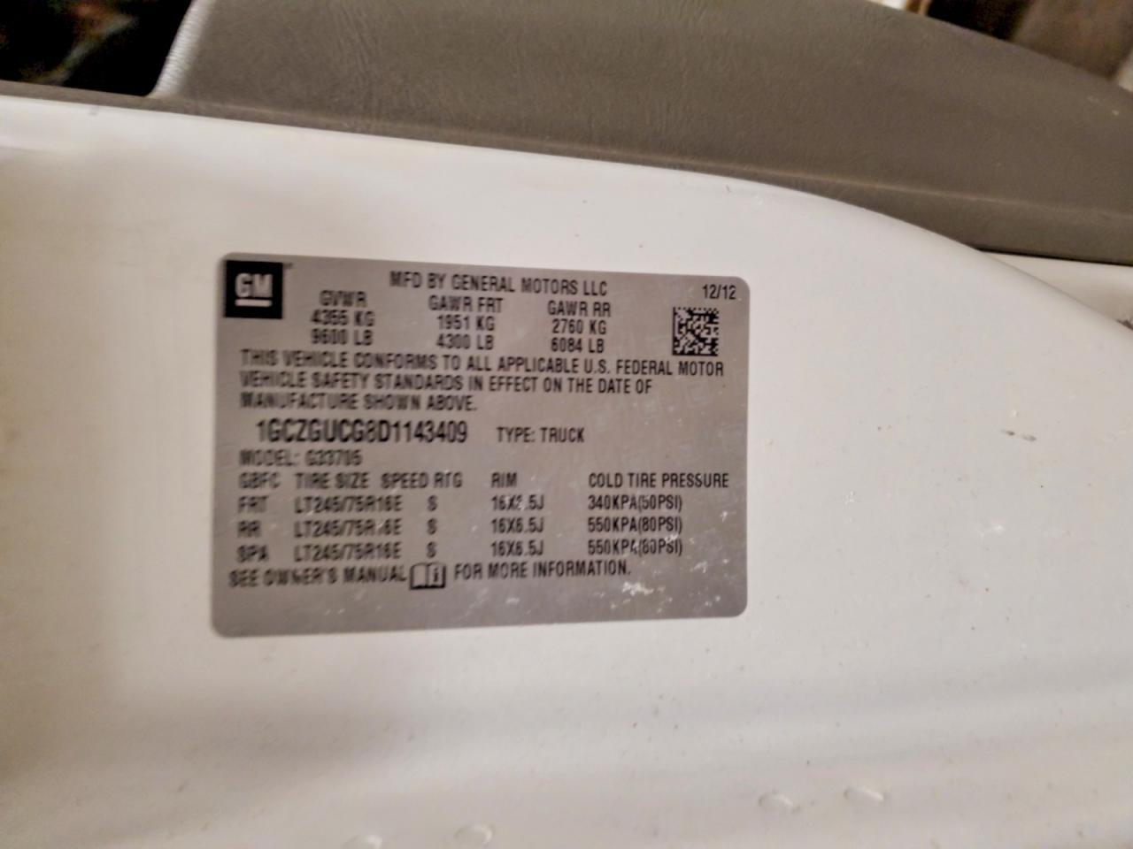 2013 Chev Rolet Express 3500 Cargo Utility / Service Van