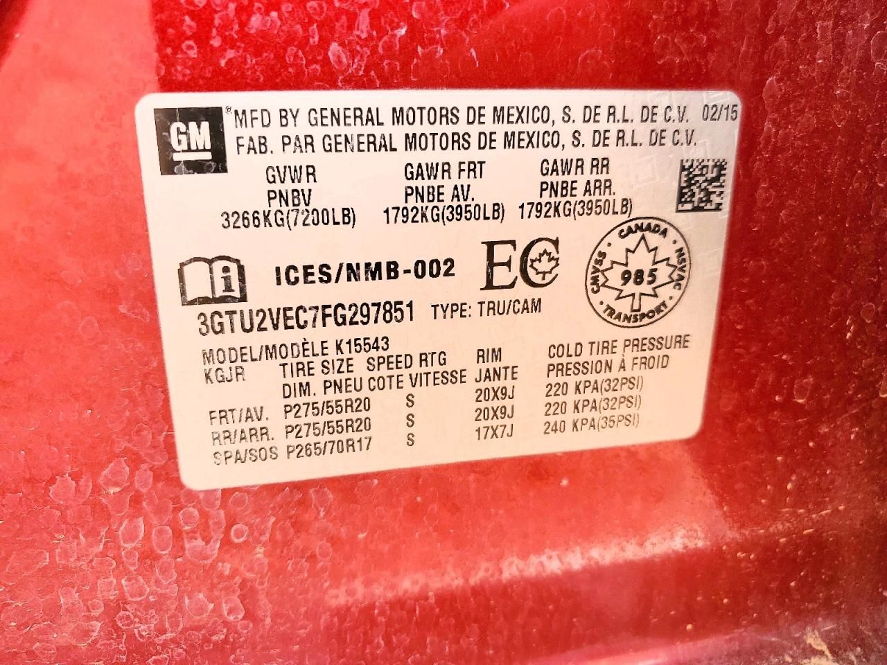 2015 GMC Sierra K1500 slt