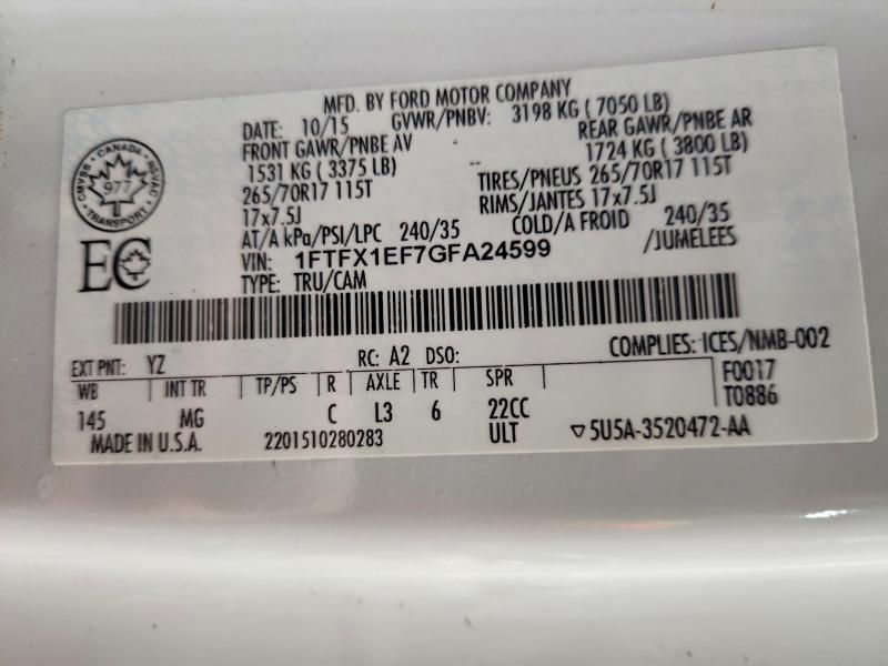 2016 Ford F150 Super cab