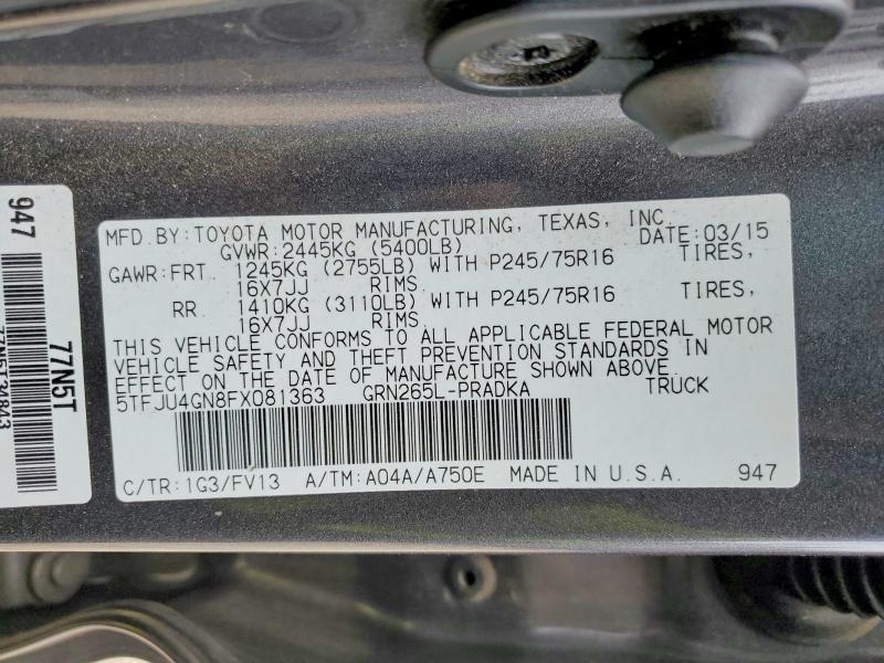 2015 Toyota Tacoma Prerunner V6