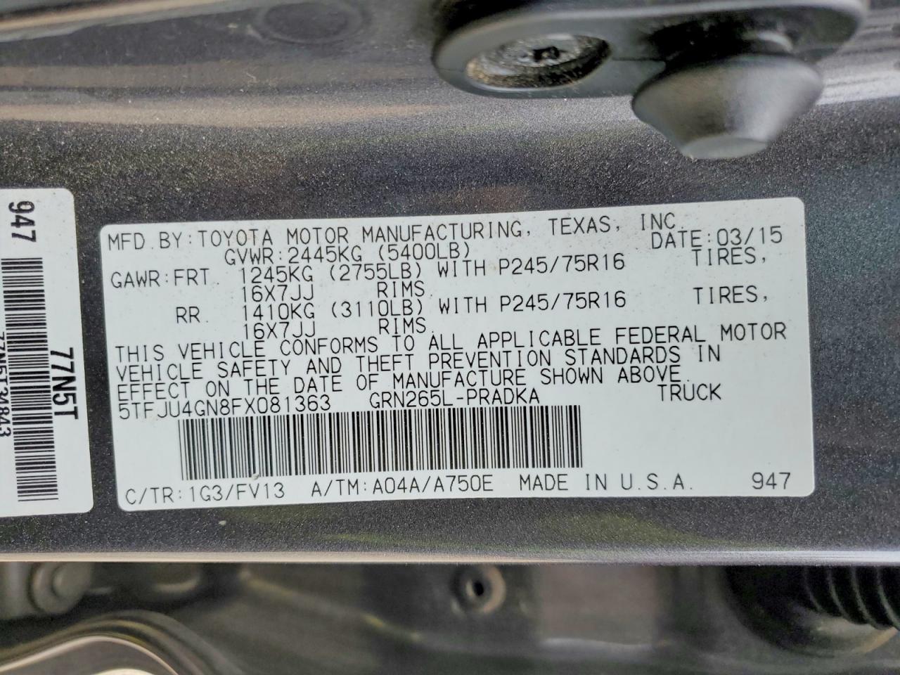 2015 Toyota Tacoma Prerunner V6