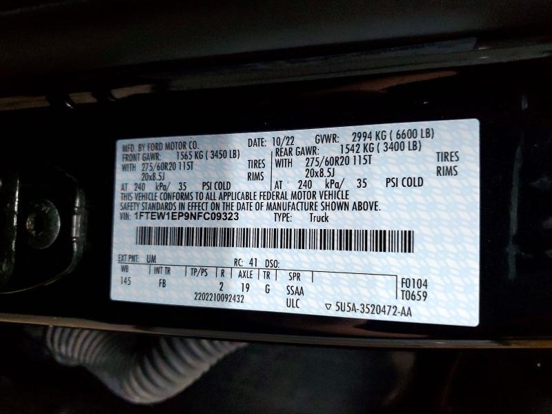 2022 Ford F150 Supercrew