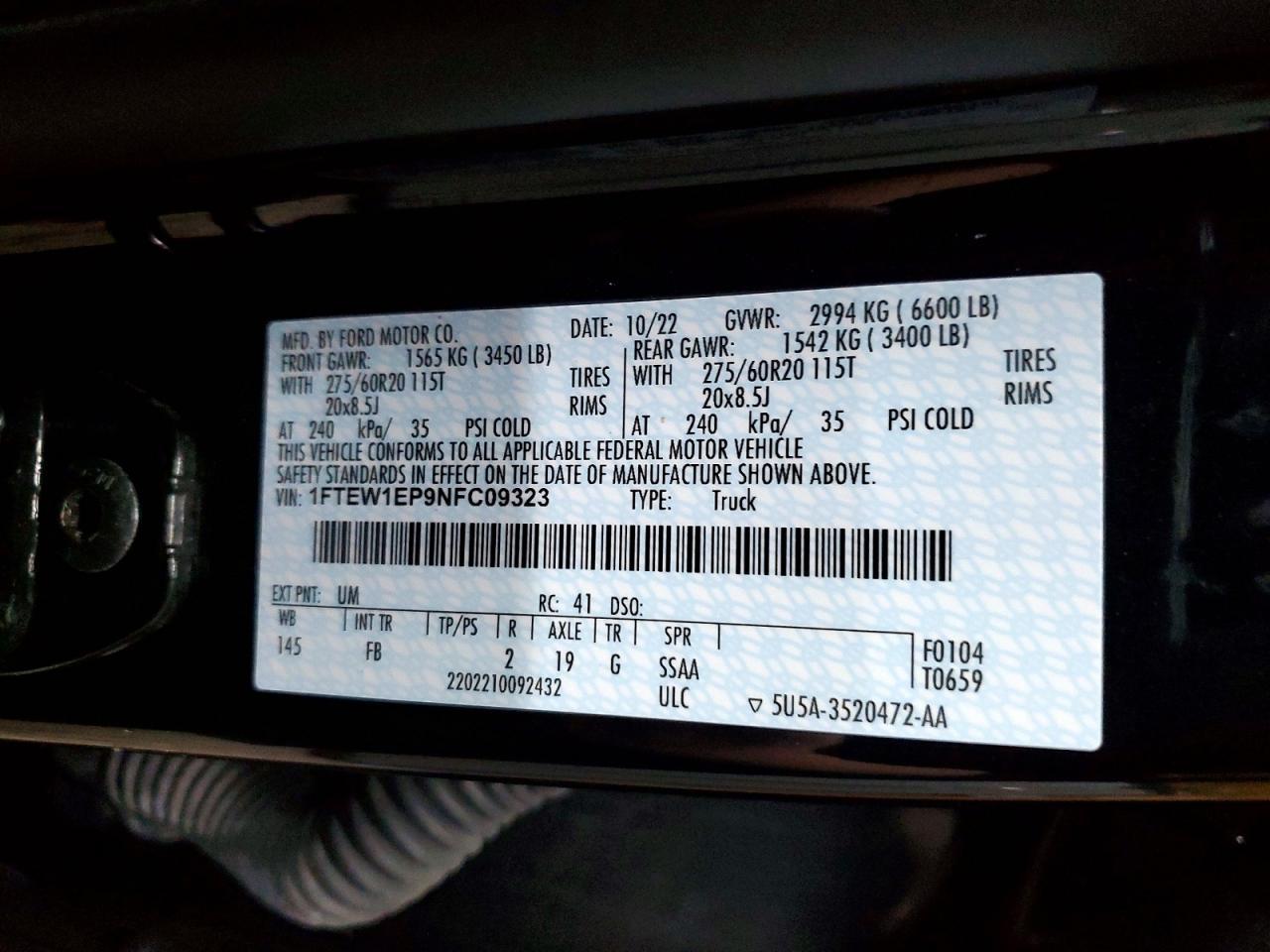 2022 Ford F150 Supercrew