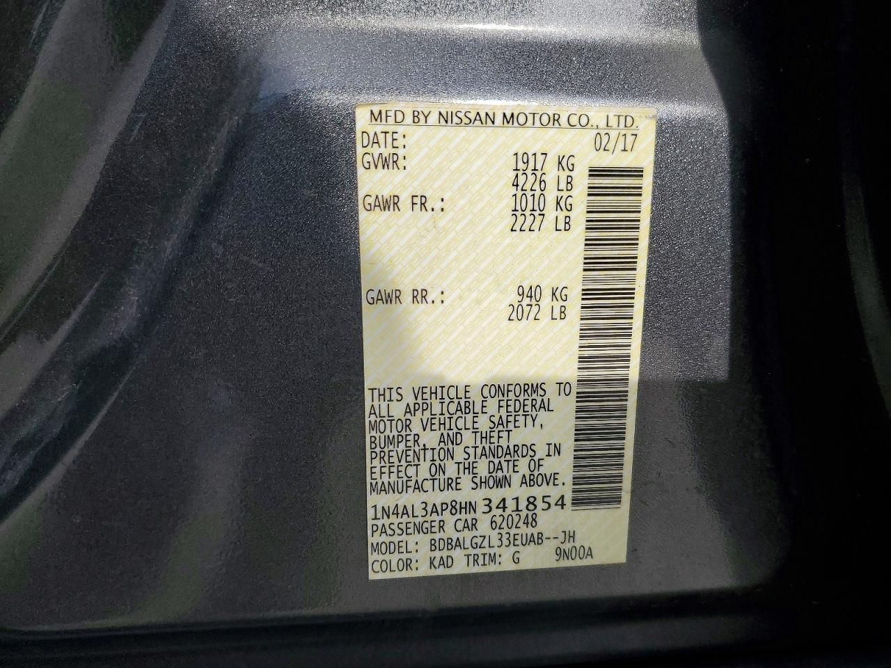 2017 Nissan Altima 2.5 s