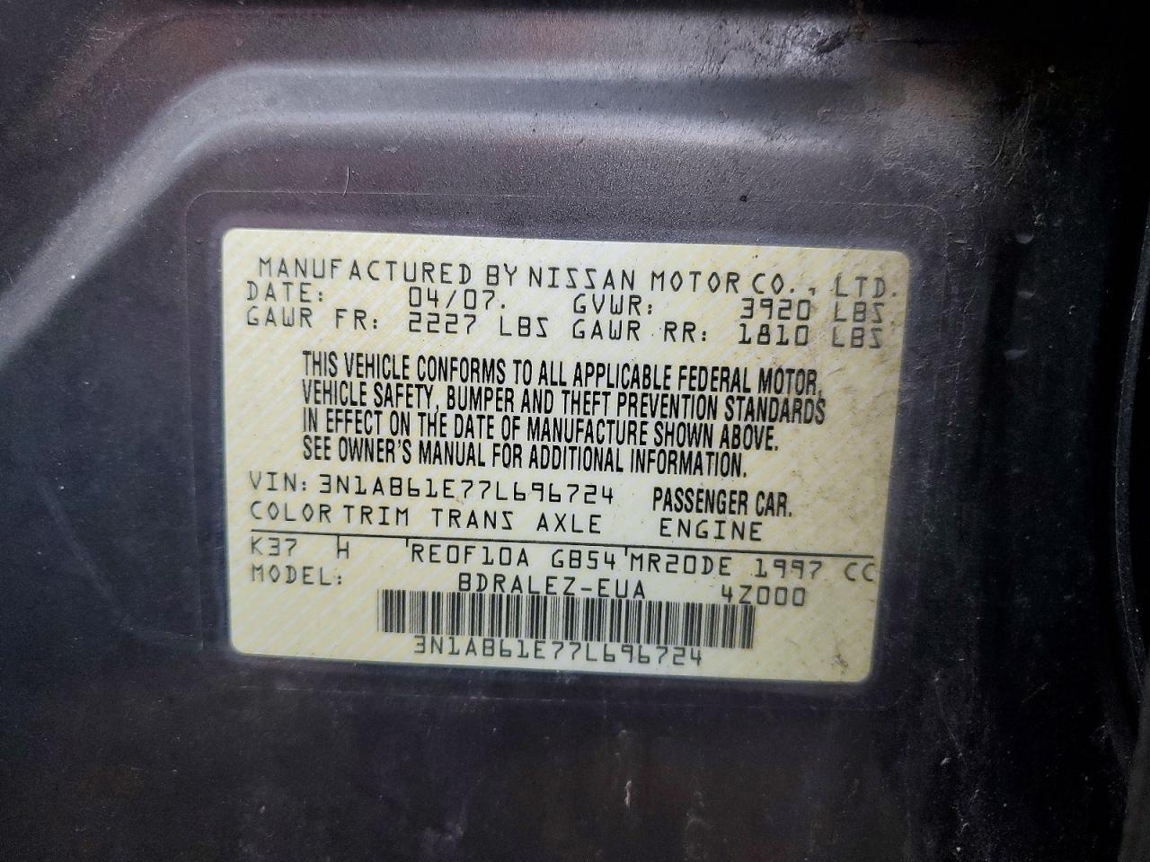 2007 Nissan Sentra 2.0
