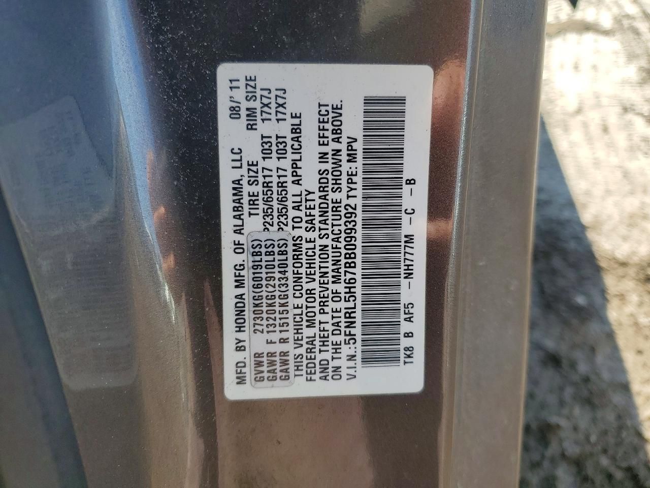 2011 Honda Odyssey exl