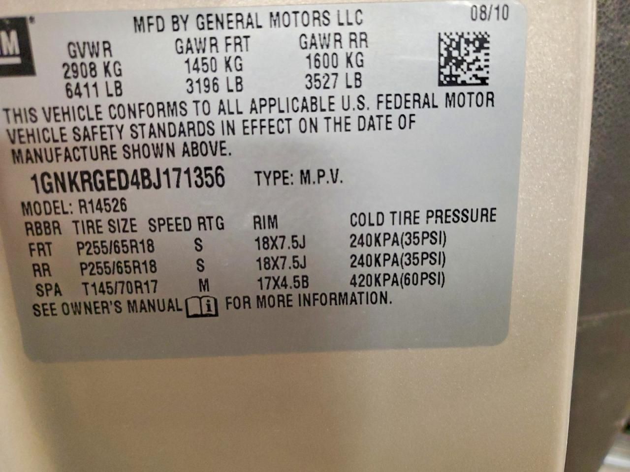 2011 Chevrolet Traverse lt