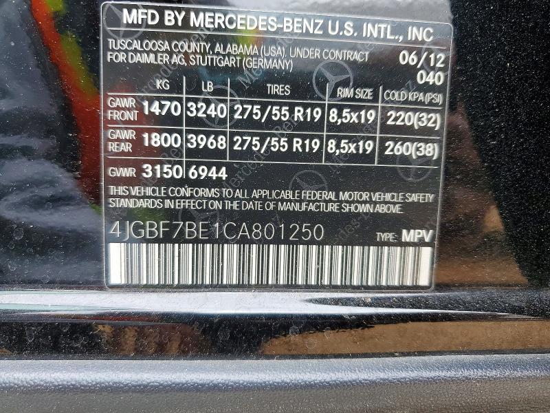 2012 Mercedes-Benz Gl 450 4matic