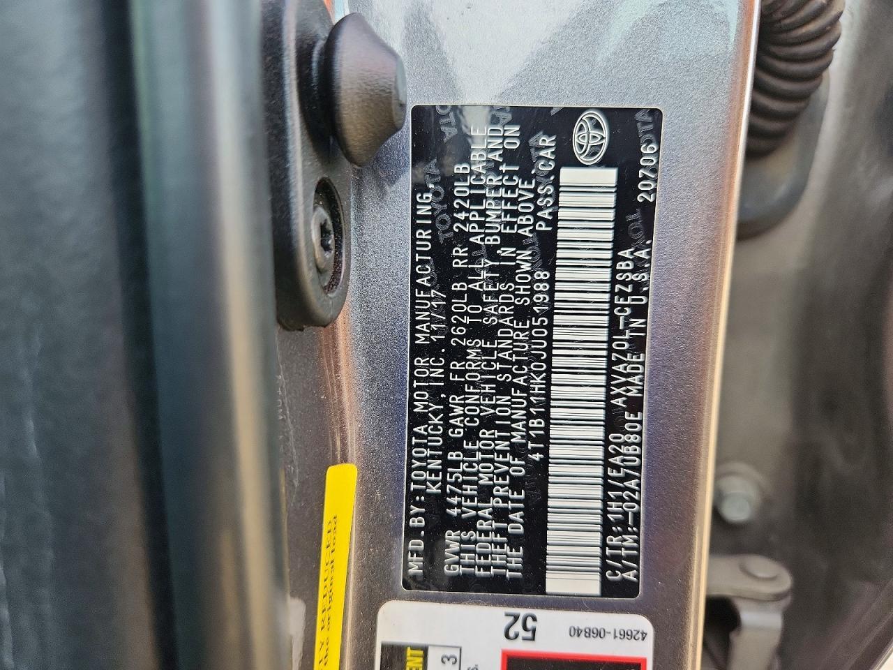 2018 Toyota Camry l