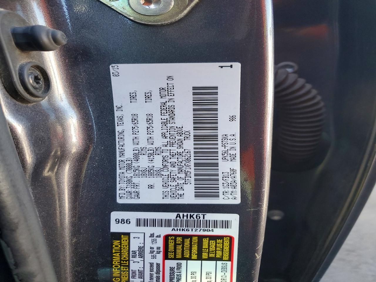 2015 Toyota Tundra Crewmax SR5