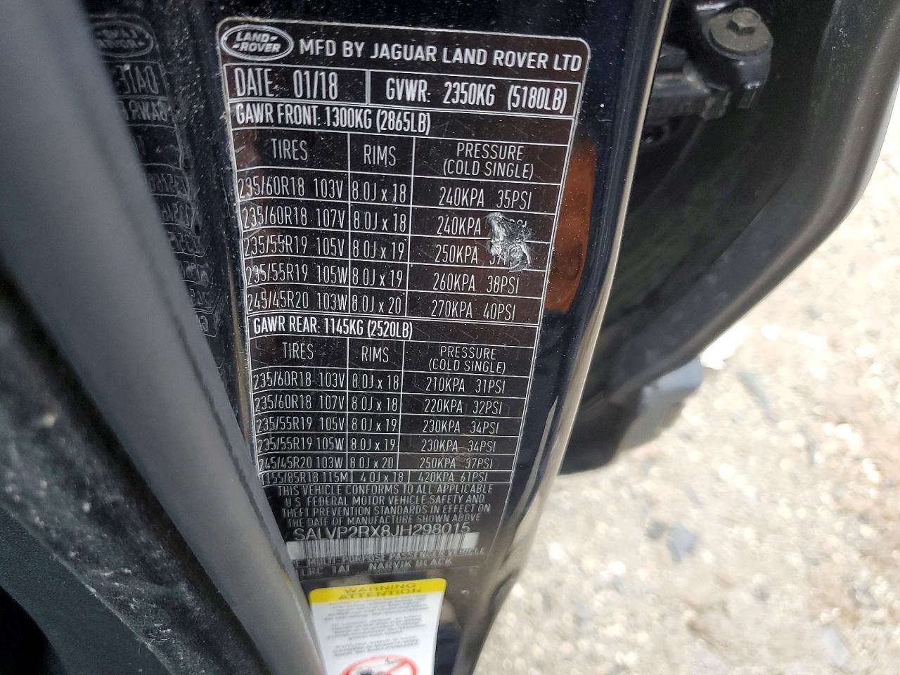 2018 Land Rover Range Rover Evoque se