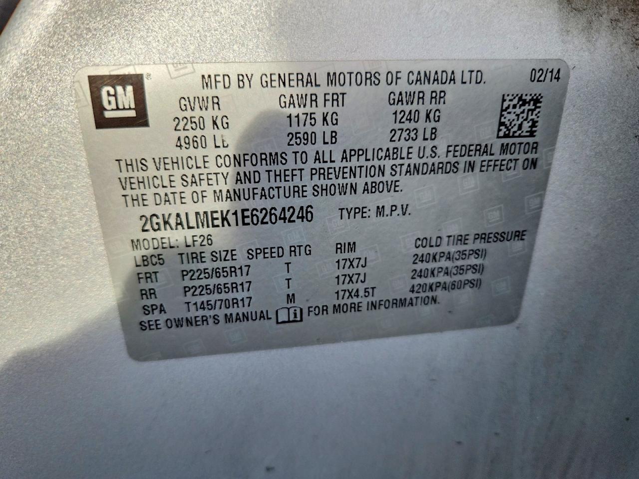 2014 GMC Terrain sle