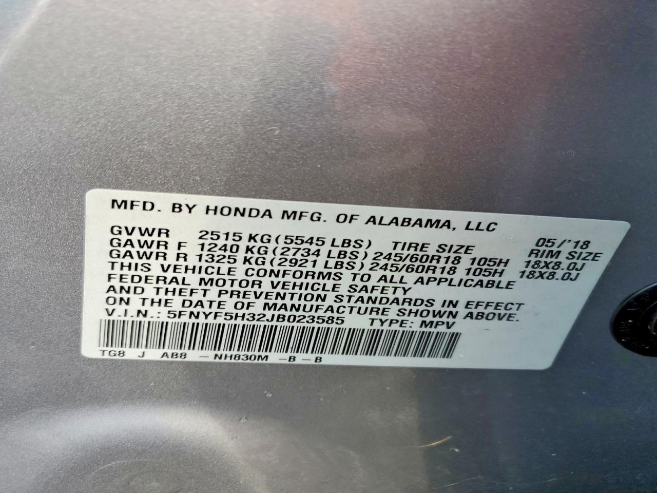2018 Honda Pilot ex