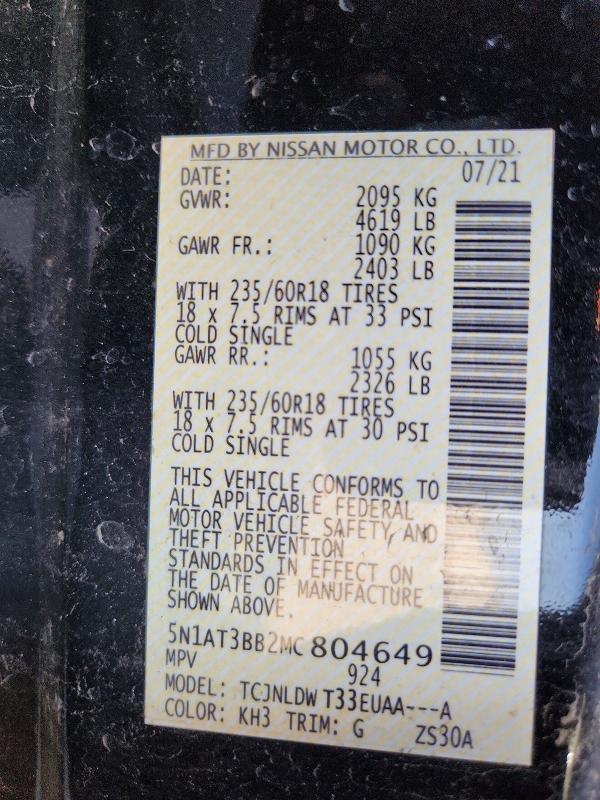 2021 Nissan Rogue sv