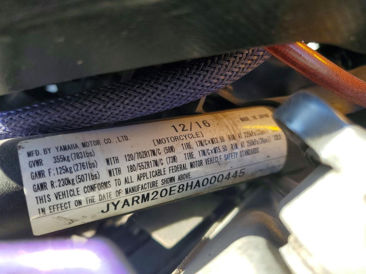 2017 Yama FZ07A