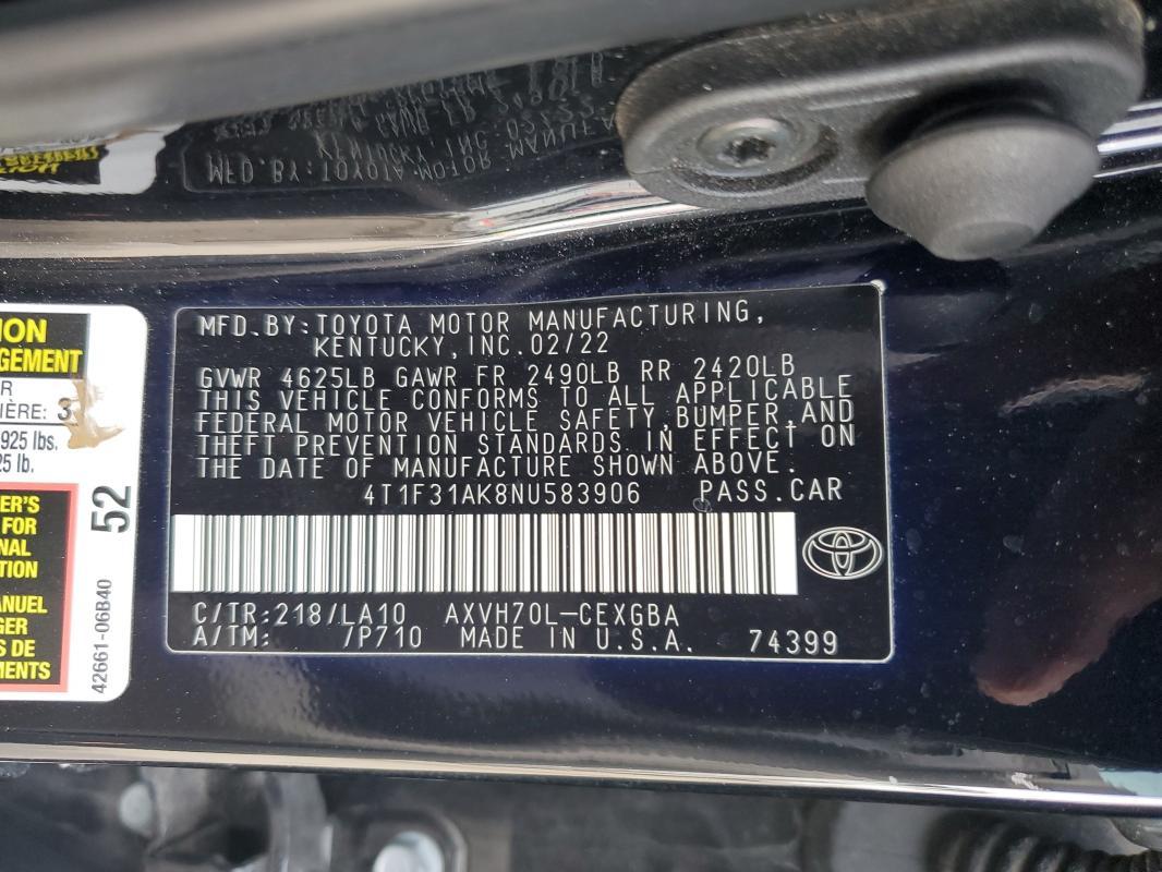 2022 Toyota Camry Hybrid xle