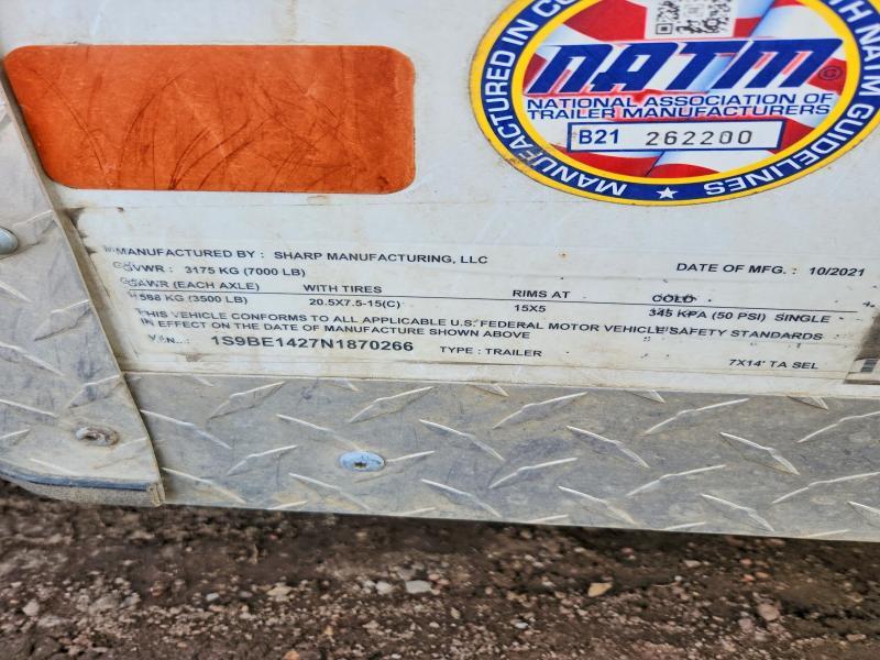 2022 Sharp Trailers 2022 Sharp 7X14'TA SEL Enclosed Cargo Trailer