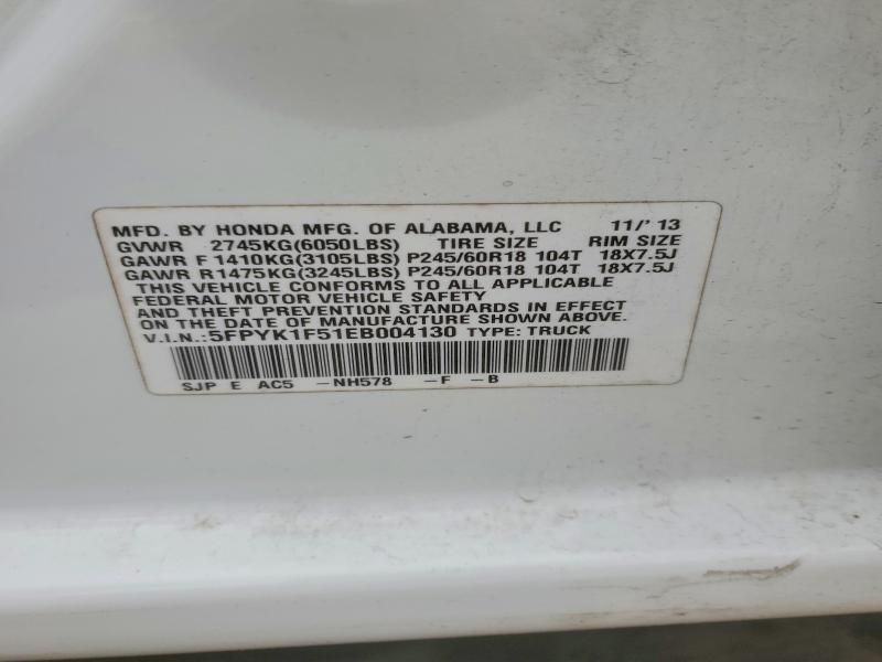 2014 Honda Ridgeline rtl