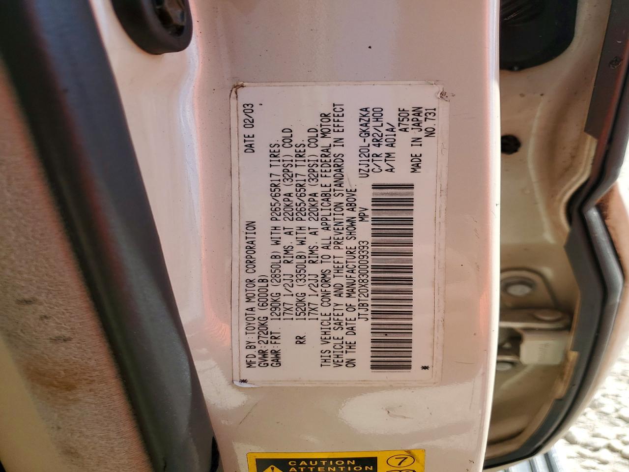 2003 Lexus Gx 470