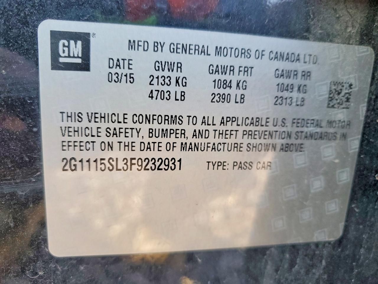 2015 Chevrolet Impala lt