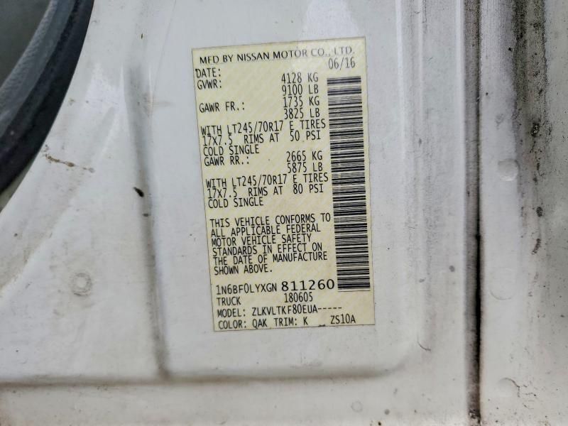 2016 Nissan NV 2500 S