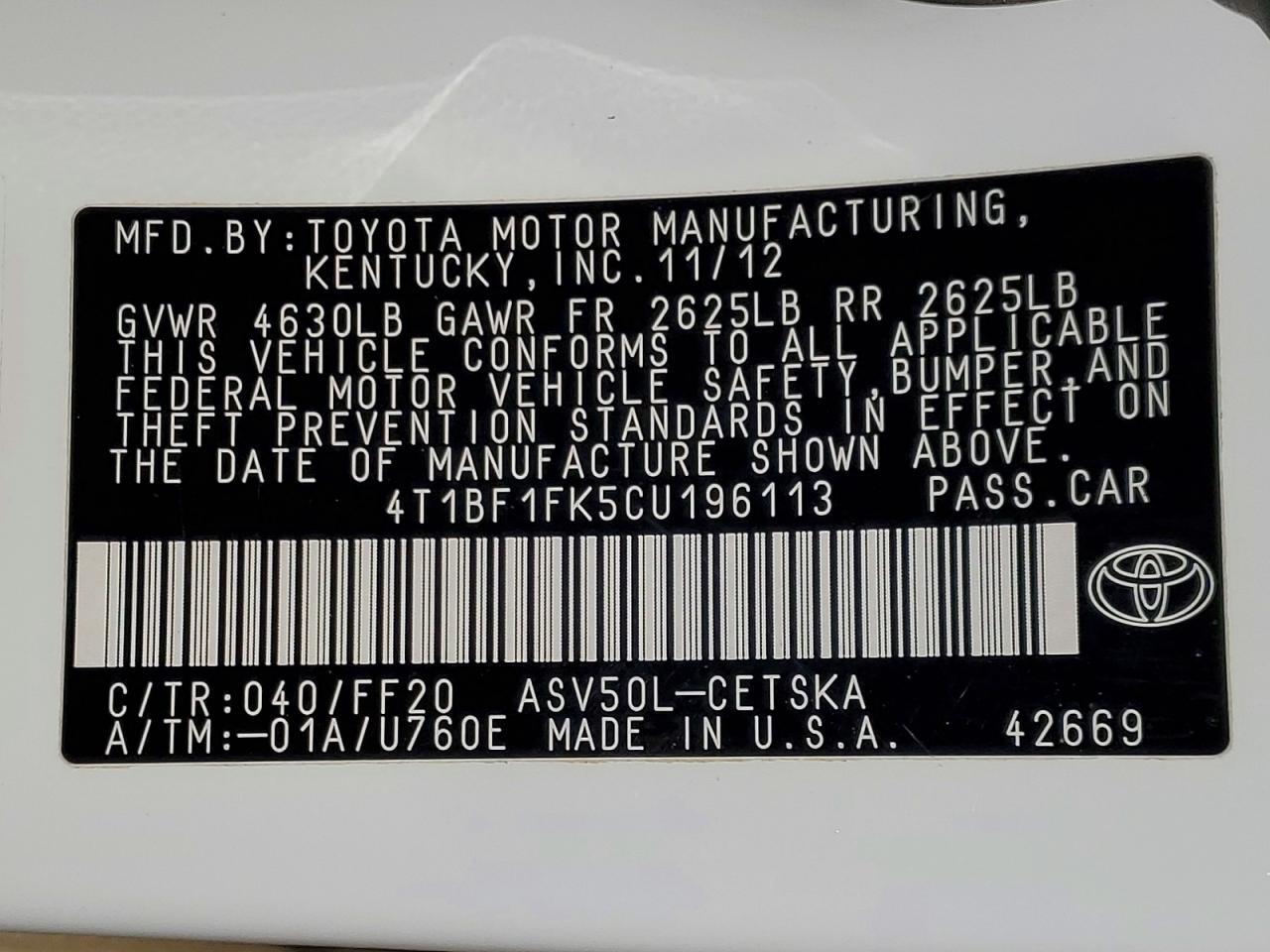 2012 Toyota Camry se
