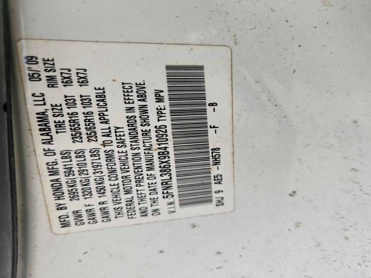 2009 Honda Odyssey exl