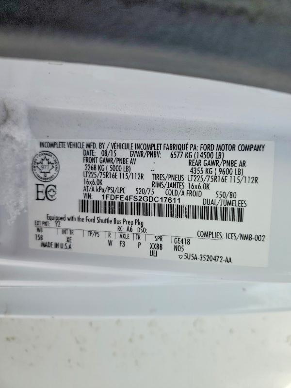 2016 Ford Econoline E450 Super Duty Cutaway Van