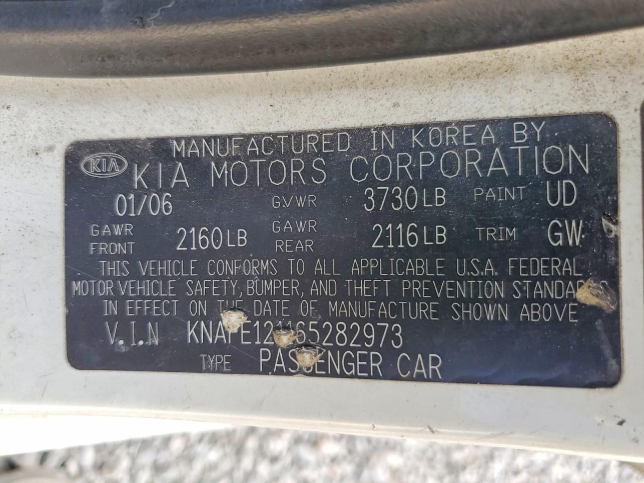 2006 KIA Spectra lx