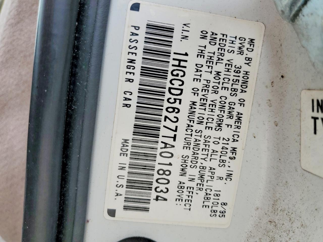 1996 Honda Accord dx