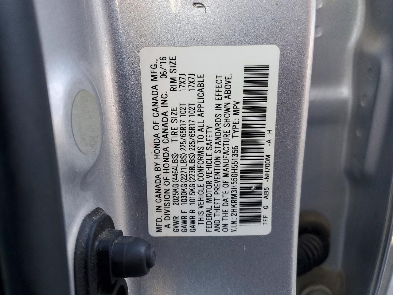 2016 Honda Cr-v ex