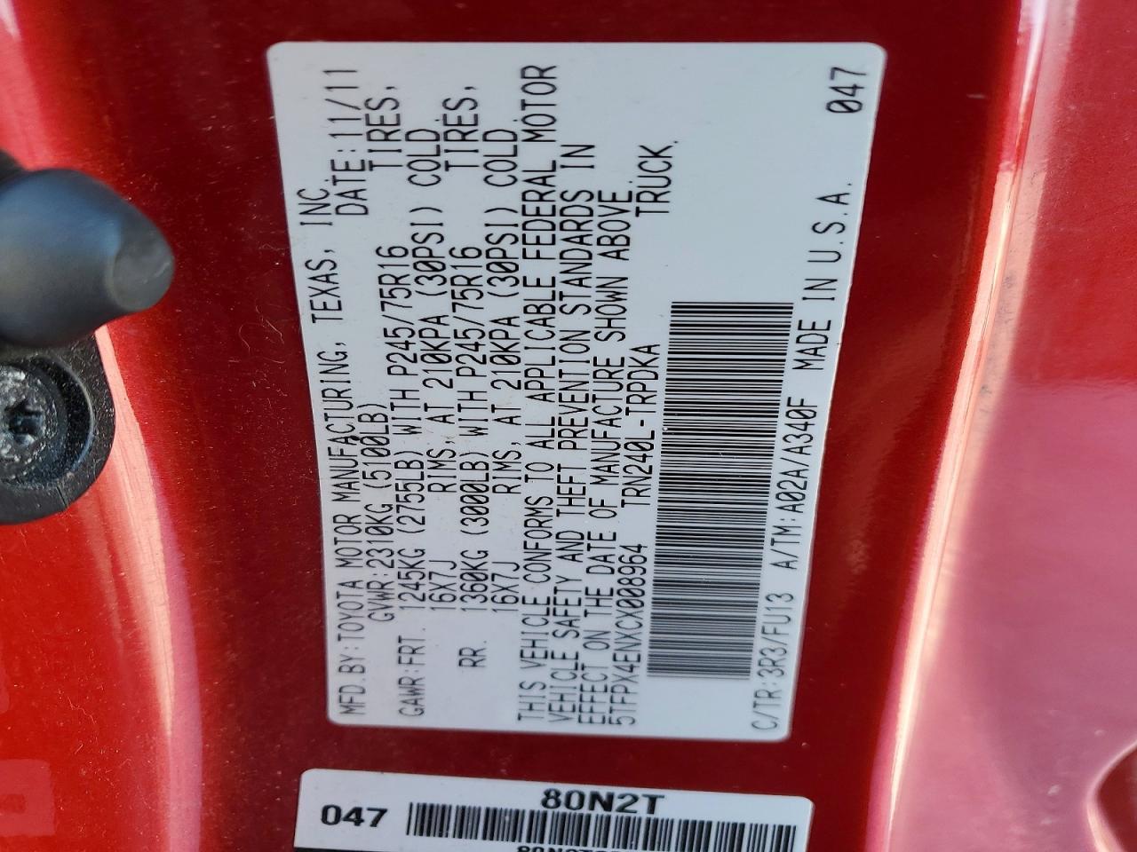 2012 Toyota Tacoma Base