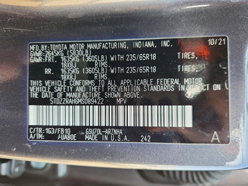 2021 Toyota Highlander le