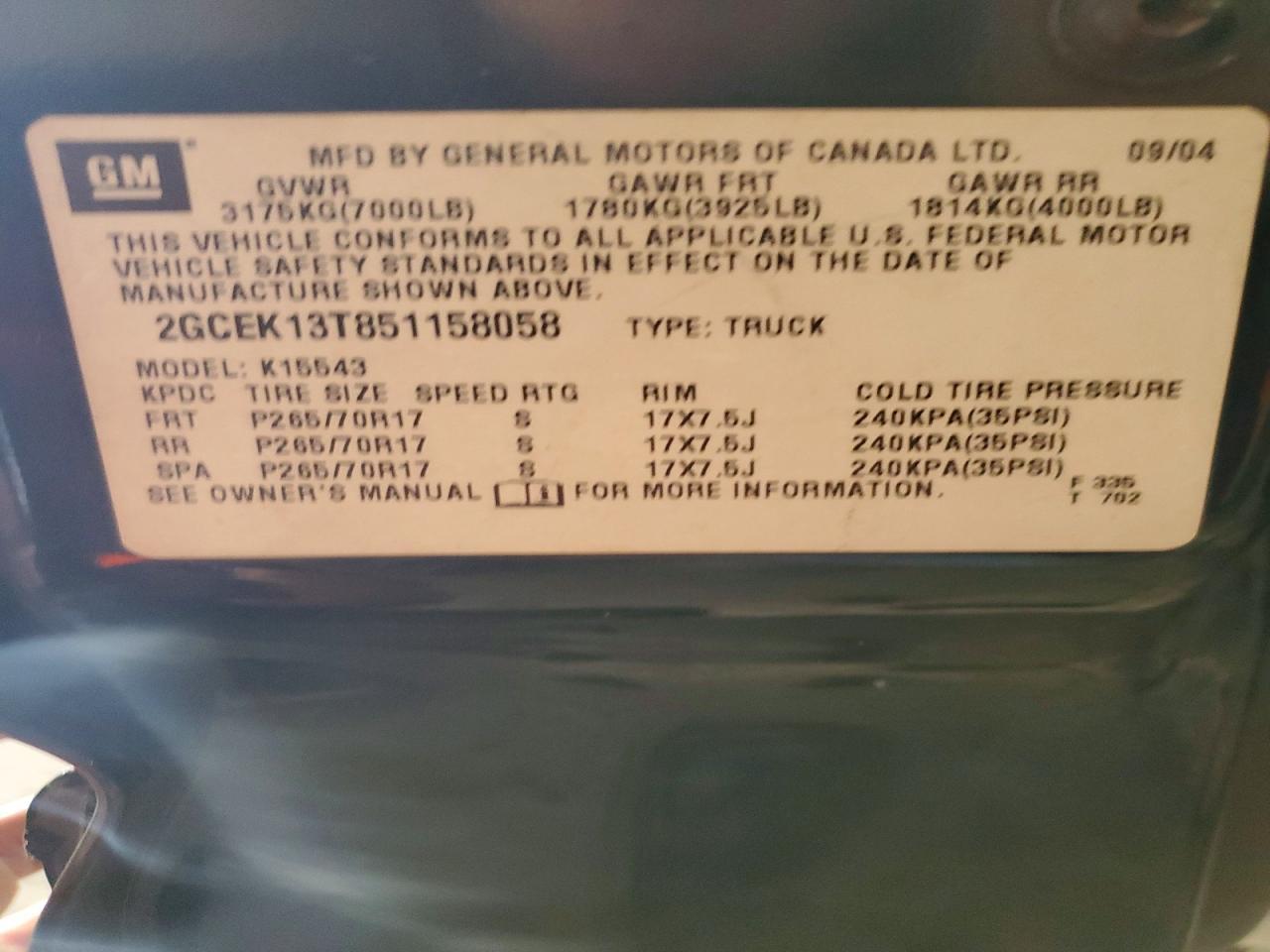 2005 Chevrolet Silverado K1500