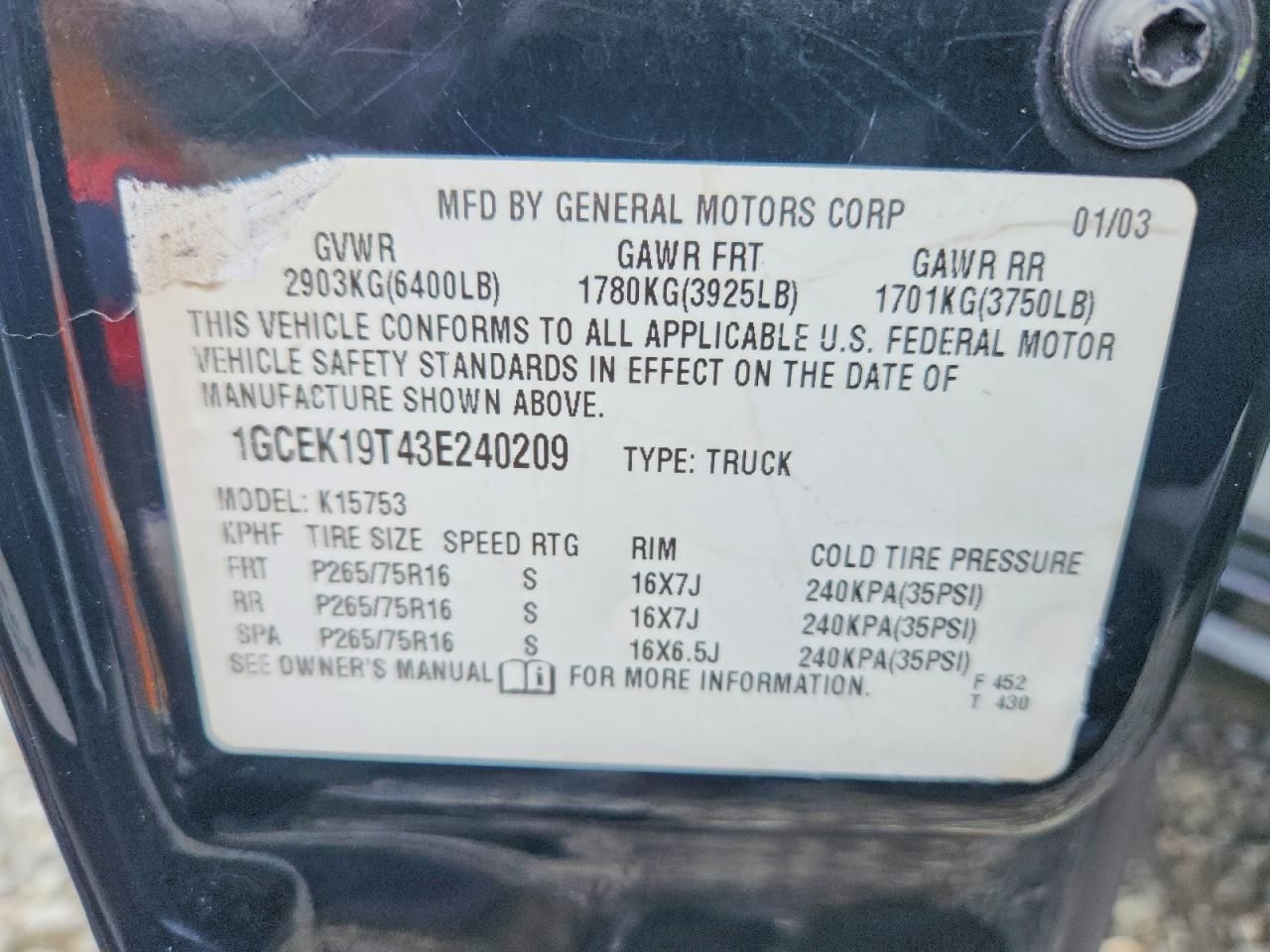 2003 Chevrolet Silverado K1500