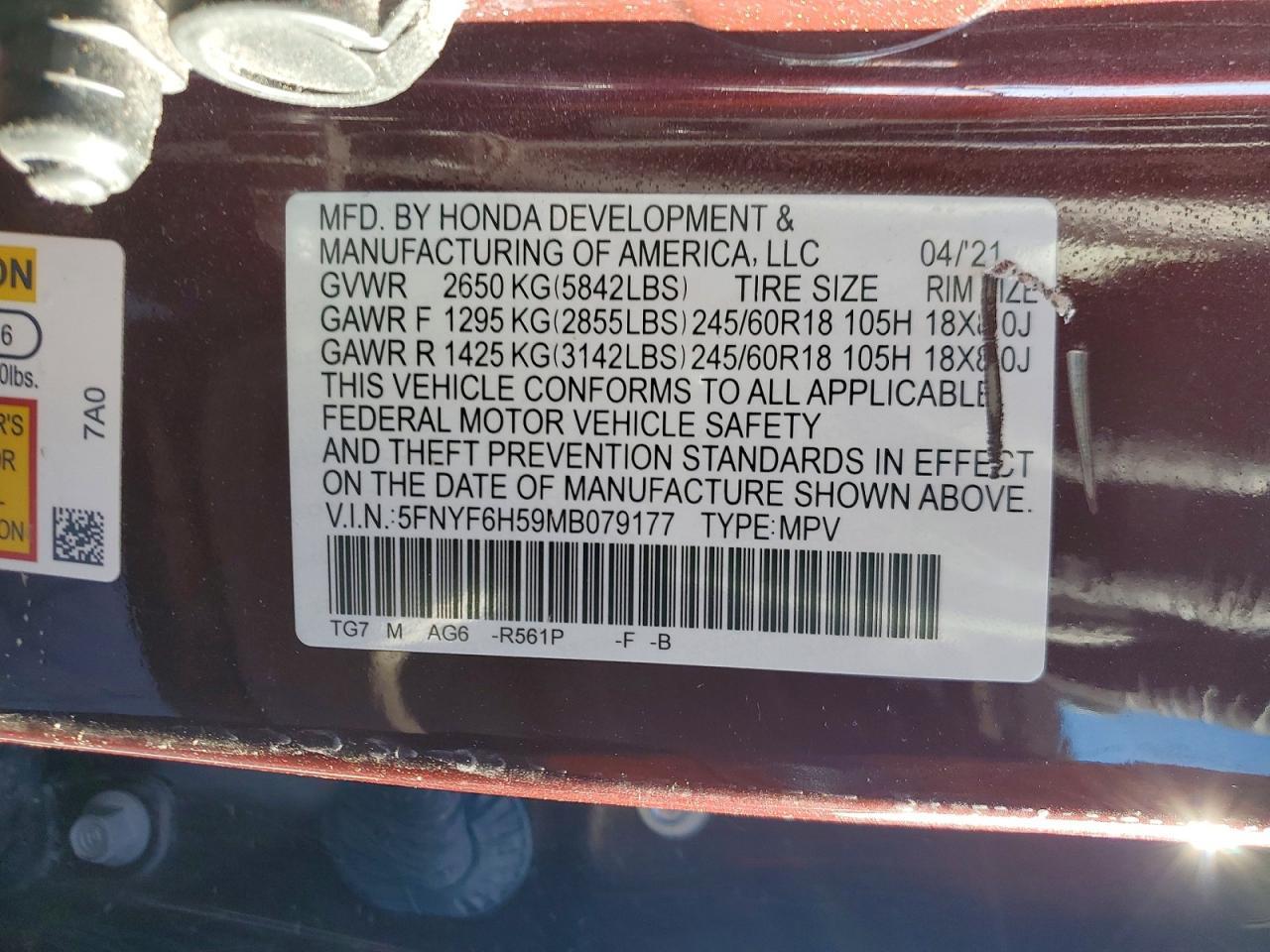 2021 Honda Pilot exl