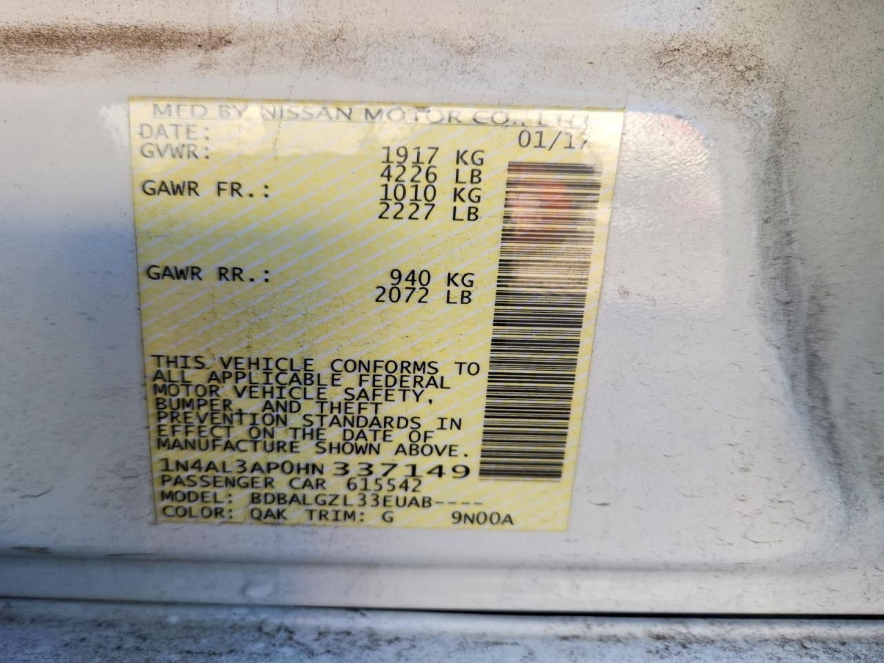 2017 Nissan Altima 2.5